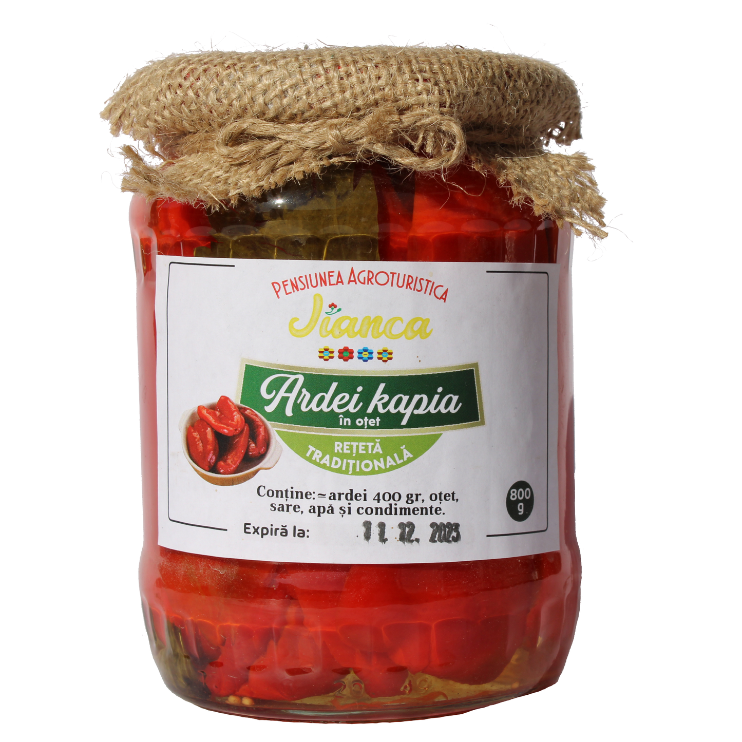 Ardei kapia in otet, borcan 720 ml