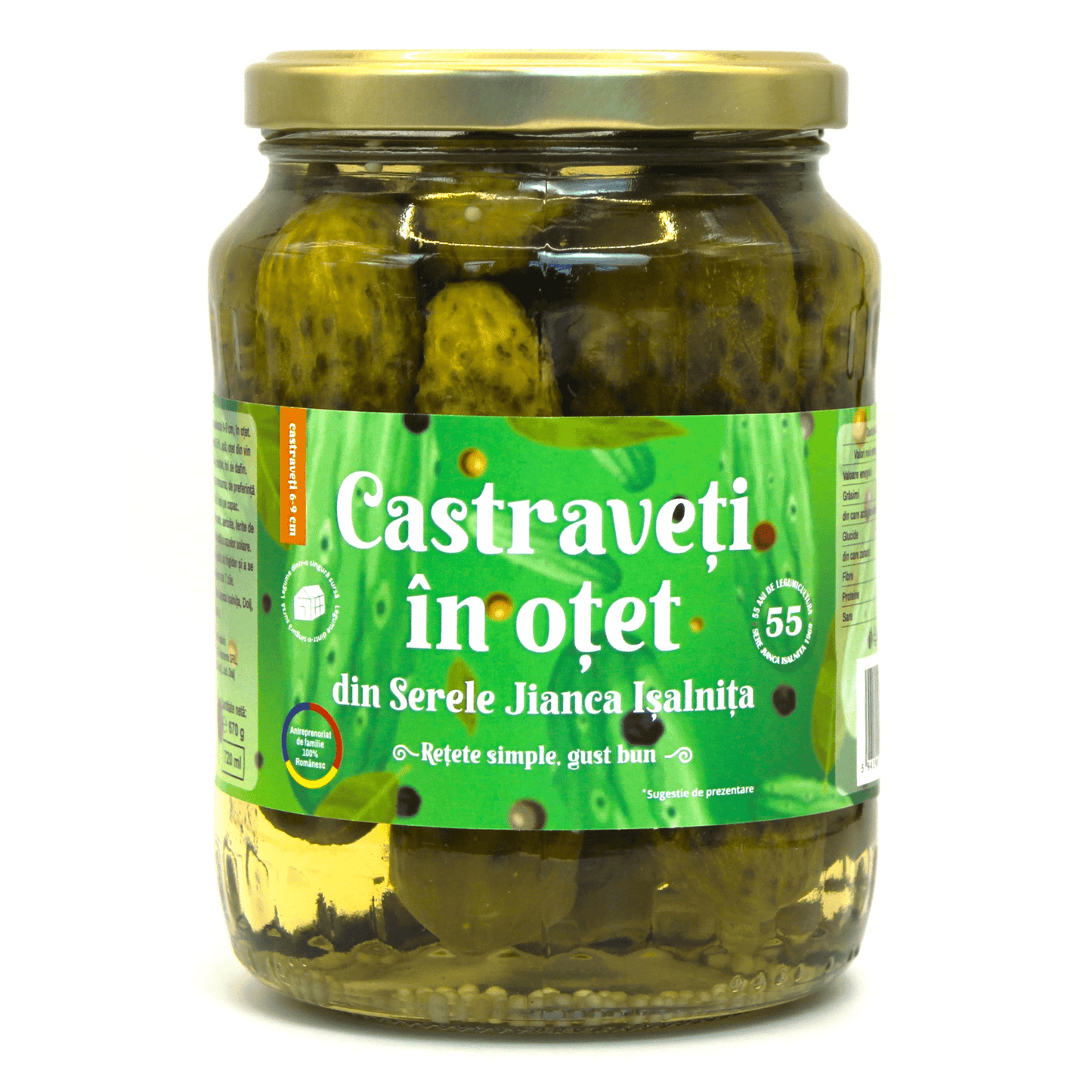 Castraveti Cornichon in otet, lungime 3-6 cm, borcan 720ml