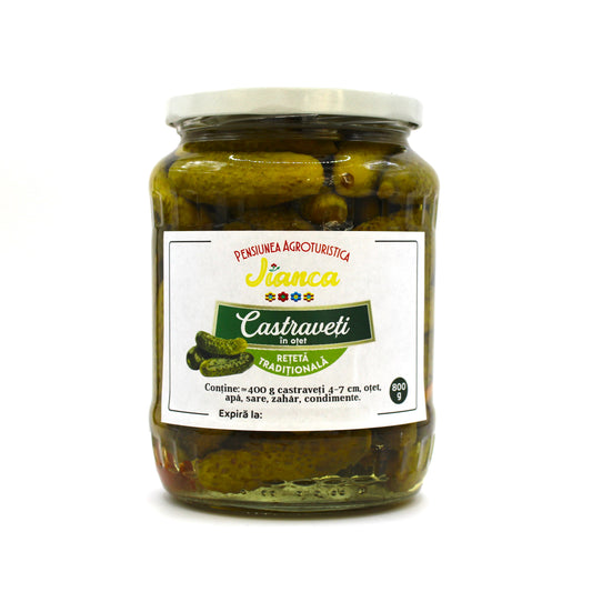 Castraveti Cornichon in otet, lungime 4-7 cm, borcan 720 ml