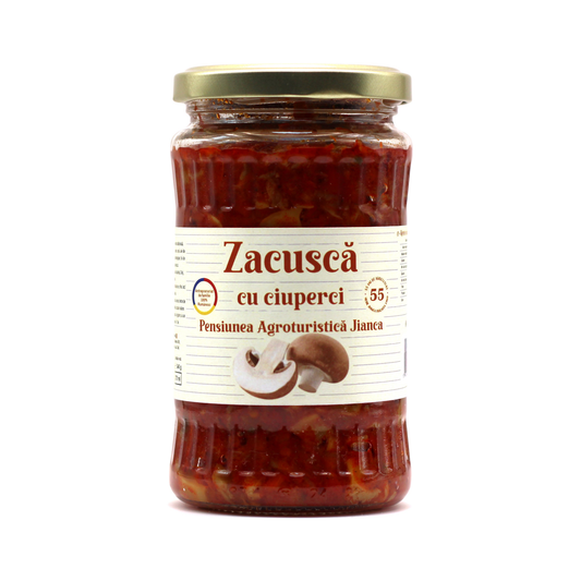 Zacusca cu Ciuperci din reteta Traditionala, borcan 370 ml