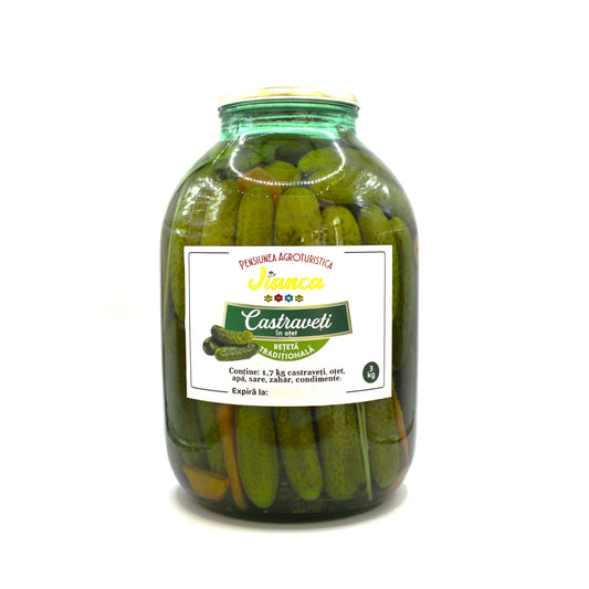 Castraveti Cornichon in otet, lungime 6-9 cm, borcan 3000 g