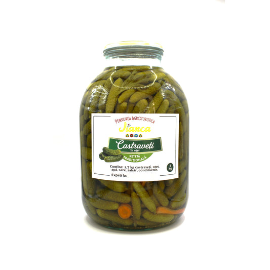 Castraveti Cornichon in otet, lungime 4-7 cm, borcan 3000 g